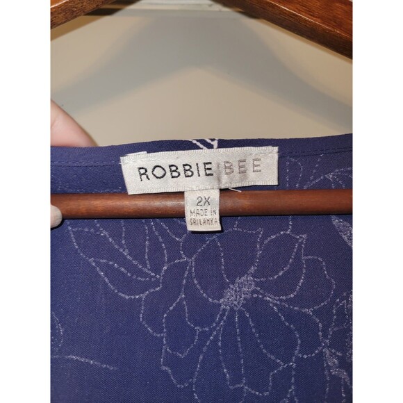 Signature by Robbie Bee Beautiful Dress Large Floral Blue Flare 2XL - Picture 3 of 4